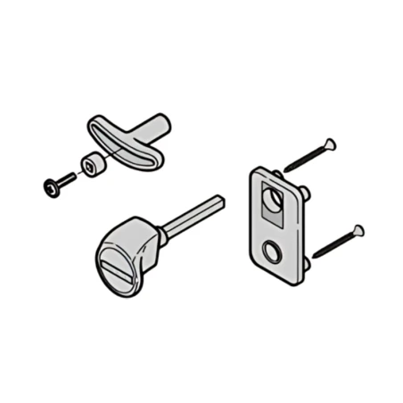 Poignée complète avec cylindre profilé et fixations pour portes de garage Hörmann 4015151 Poignée complète avec cylindre profilé et fixations pour portes de garage Hörmann 4015151