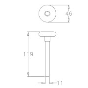 Roulette Nylon diamètre 46 mm longueur 119 mm