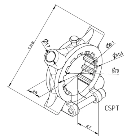 Adaptateur pour mandrin Crawford dimensions Adaptateur pour mandrin Crawford dimensions