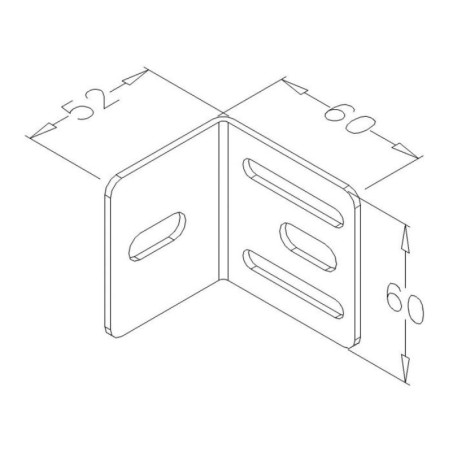 Schéma d'une équerre de fixation pour porte de garage sectionnelle, basculante, enroulable, battante et latérale f024 Schéma d'une équerre de fixation pour porte de garage sectionnelle, basculante, enroulable, battante et latérale f024