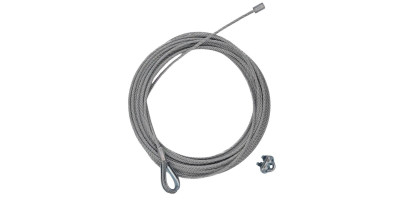 Câble acier 3 mm avec cosse coeur et manchon serti pour porte de garage Novoferm F035