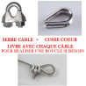 Avertissement câble acier 3 mm avec cosse coeur et manchon serti pour porte de garage Novoferm F035 Avertissement câble acier 3 mm avec cosse coeur et manchon serti pour porte de garage Novoferm F035