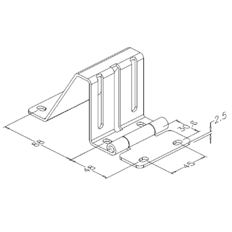 Schéma de charnière latérale réglable pour porte de garage sectionnelle f334 Schéma de charnière latérale réglable pour porte de garage sectionnelle f334