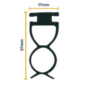 Mesure d'un joint bas pour portes de garage avec portillon Série 40 Hormann 3054462