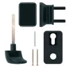 Vue d'une garniture à poignée extérieure noire TS 42 mm avec cylindre profilé pour porte de garage sectionnelles hormann 3041024 Vue d'une garniture à poignée extérieure noire TS 42 mm avec cylindre profilé pour porte de garage sectionnelles hormann 3041024