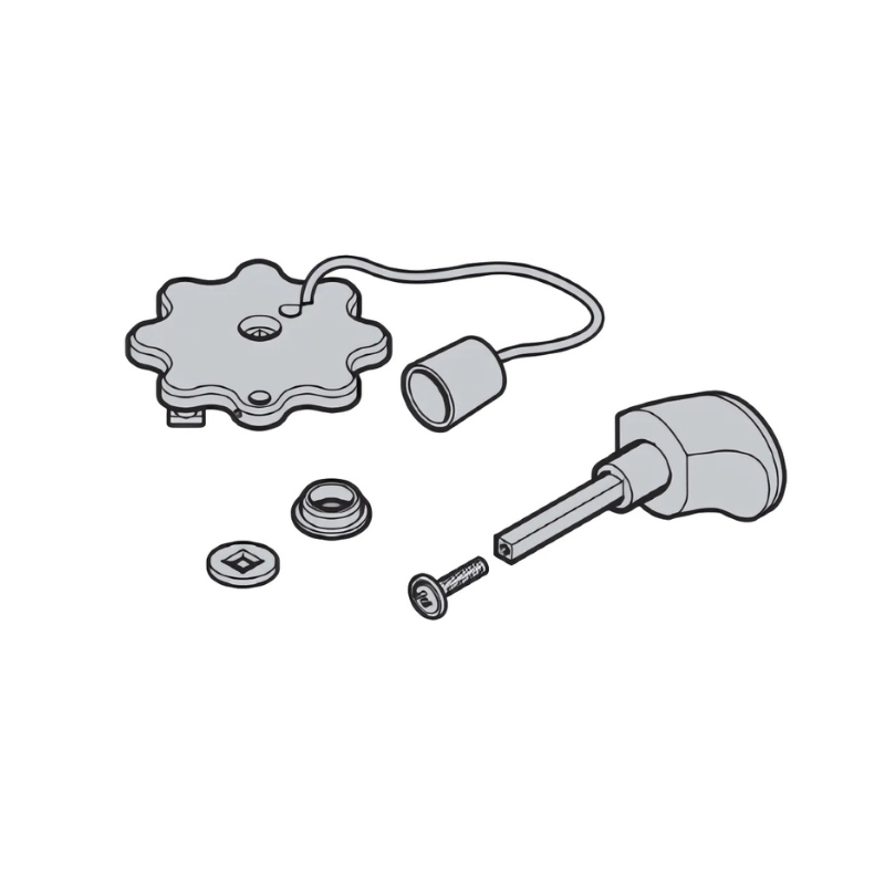 schéma d'un poignée noire porte garage basculante hormann 1024001