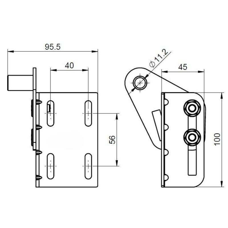 Mesure d'un support Roulette pour portes de garage f2168