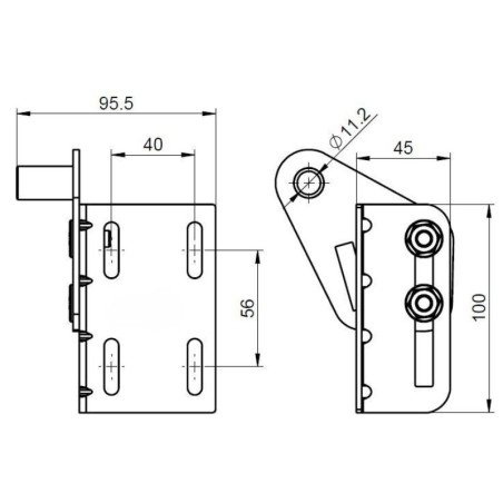 Mesure d'un support Roulette pour portes de garage f2168