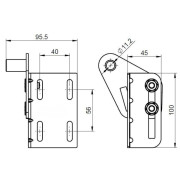 Mesure d'un support Roulette pour portes de garage f2168