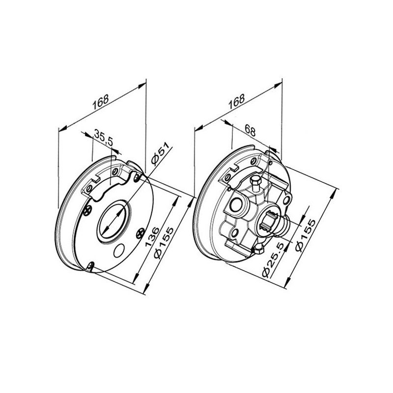 Mandrin ressort porte garage diamètre 152mm axe 31.75mm