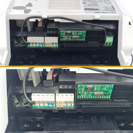 Intérieur d'une tête Motrice de Motorisation Novomatic 443 pour portes de garage sectionnelles NFF15116 Novoferm