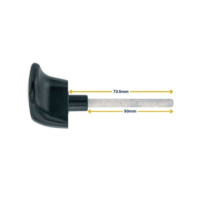 Mesure d'une poignée de porte Hörmann pour portes sectionnelles de 1986 à 1992 3024989