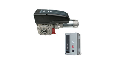 Motorisation 230V sur arbre de porte  de garage industrielle