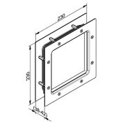 Hublot carré en acier pour porte de garage épaisseur 38-42mm