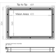 Dimensions hublot rectangulaire blanc pour porte de garage épaisseur 38-40mm