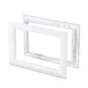 Hublot rectangulaire blanc vitrage transparent porte de garage épaisseur 35-45mm