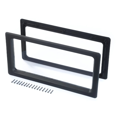 Hublot rectangulaire noir pour porte de garage épaisseur 75/80 mm