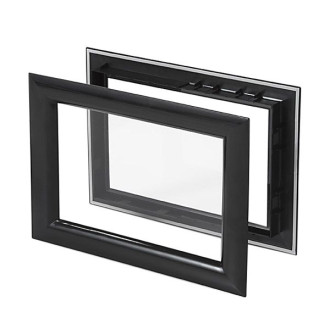 Hublot rectangulaire noir pour porte de garage épaisseur 35-45mm