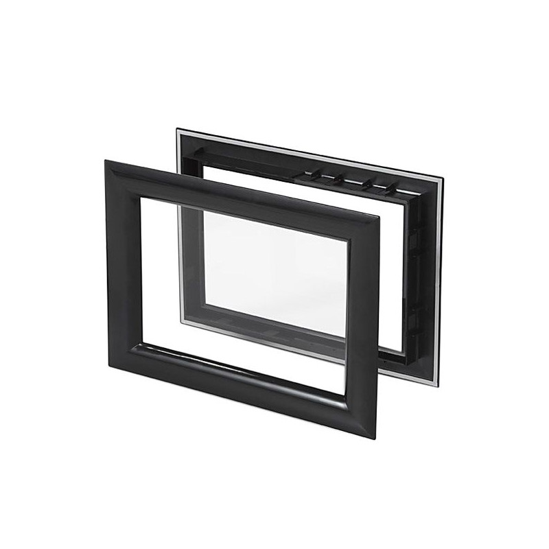 Hublot rectangulaire noir pour porte de garage épaisseur 35-45mm Hublot rectangulaire noir pour porte de garage épaisseur 35-45mm