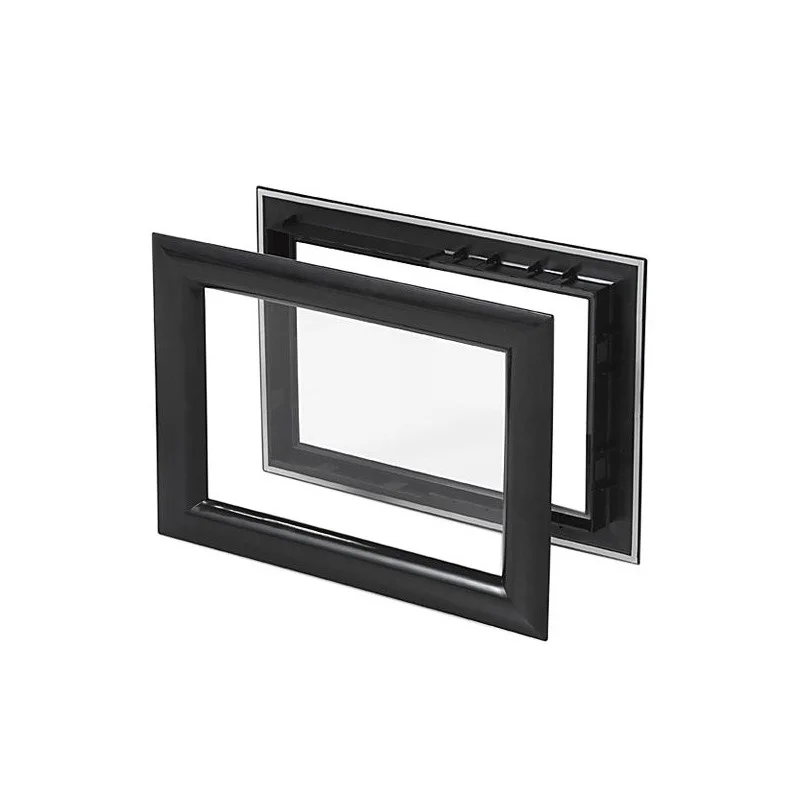 Hublot rectangulaire noir pour porte de garage épaisseur 35-45mm Hublot rectangulaire noir pour porte de garage épaisseur 35-45mm
