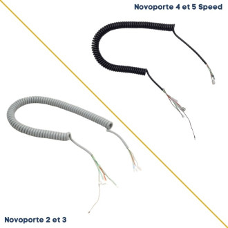 Cordon spirale gris et noir pour moteur Novoporte Novoferm NFF19125 - NFF16585