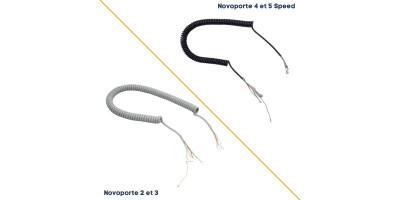 Cordon spirale gris et noir pour moteur Novoporte Novoferm NFF19125 - NFF16585
