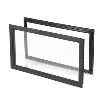 Hublot rectangulaire noir pour porte de garage épaisseur 40-45mm