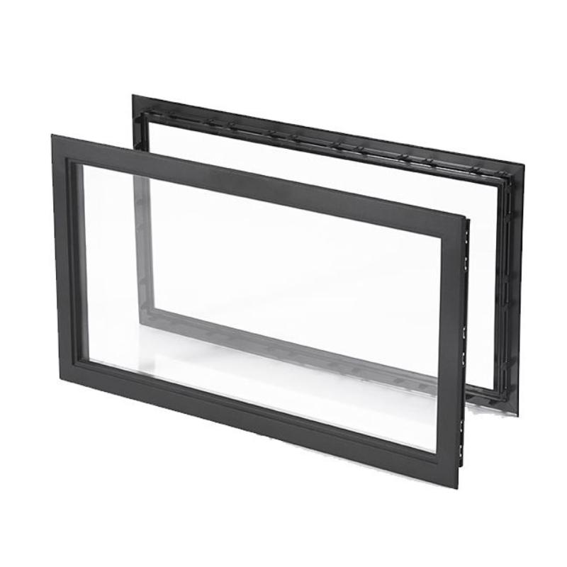 Hublot rectangulaire noir pour porte de garage épaisseur 40-45mm