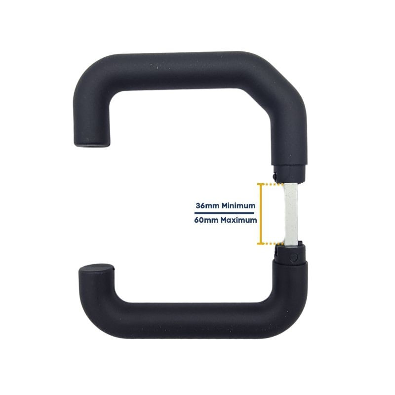 Ensemble de poignées noires Novoferm d'une porte de garage Duoport, Iso 45 à portillon et Noviso 14301020