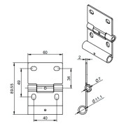 Charnière latérale avec support de roulette pour portes de garage sectionnelles et coulissantes Normstahl K080227
