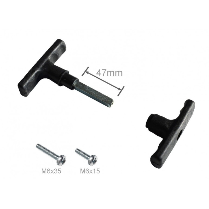 Poignée porte de garage intérieure extérieure carré 47mm