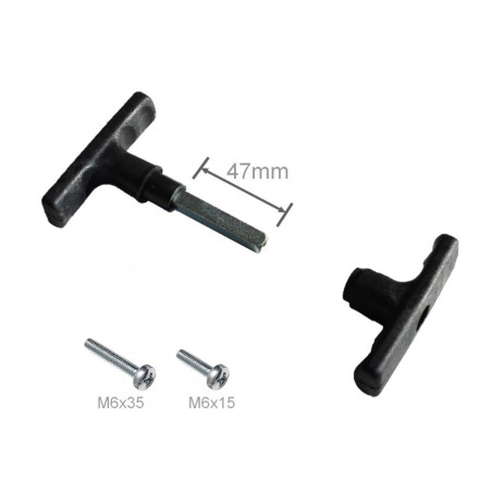 Poignée porte de garage intérieure extérieure carré 47mm