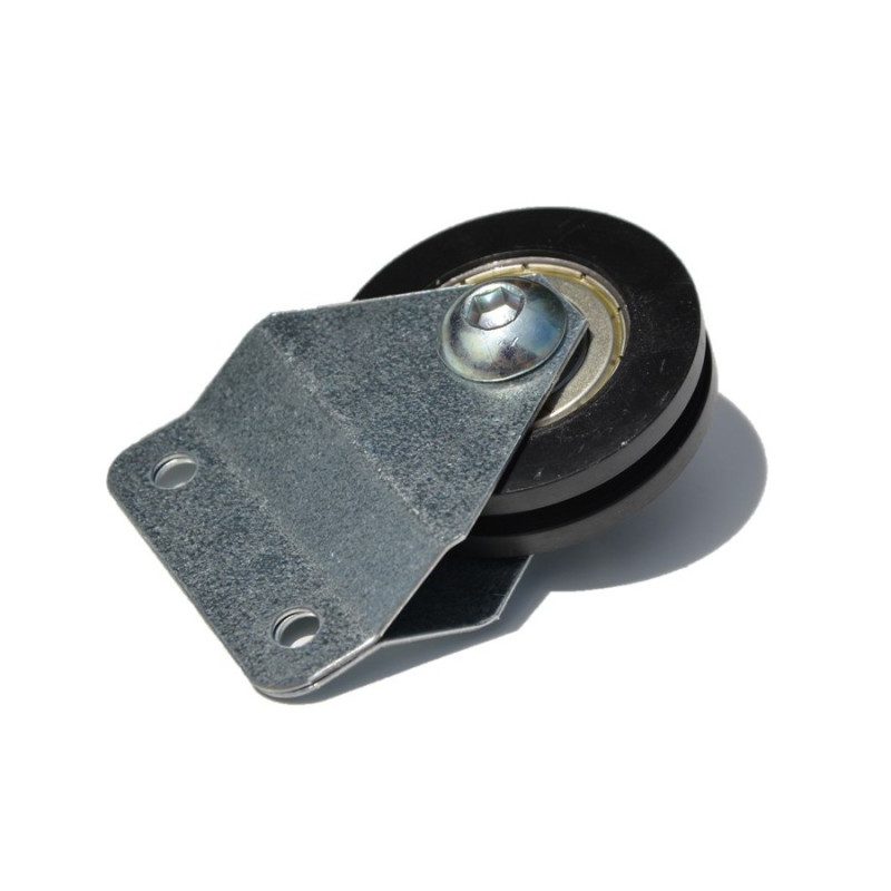 Poulie nylon 2 trous diamètre 50mm simple gorge ressort traction porte garage
