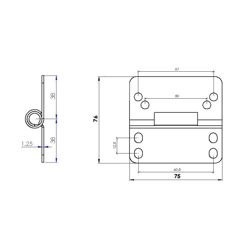 Dimensions charnière porte garage Wayne Dalton
