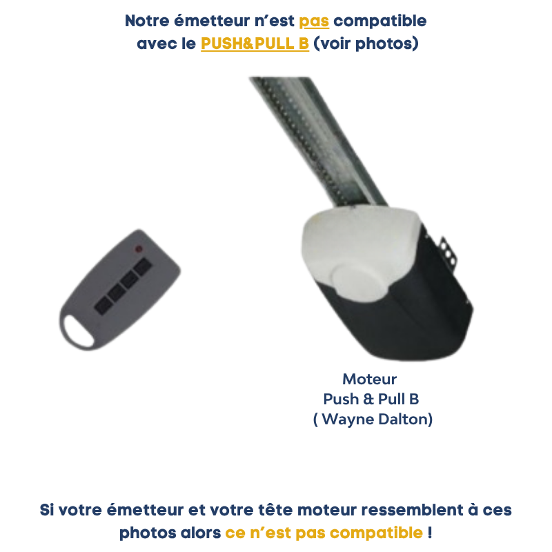Télécommande Wayne Dalton Push and Pull 60 pour moteur de porte de garage sectionnelle