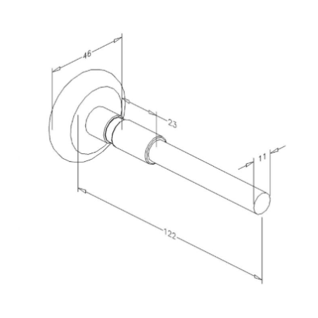 Roulette Nylon à gorge diamètre 46 mm longueur 122 mm