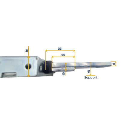 Serrure pour porte sans cylindre à verrouillage vertical Normstahl H700110