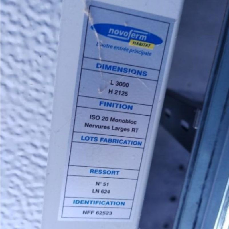Ressorts n°51 de portes de garage sectionnelles Iso 20 à ressorts de traction F1966
