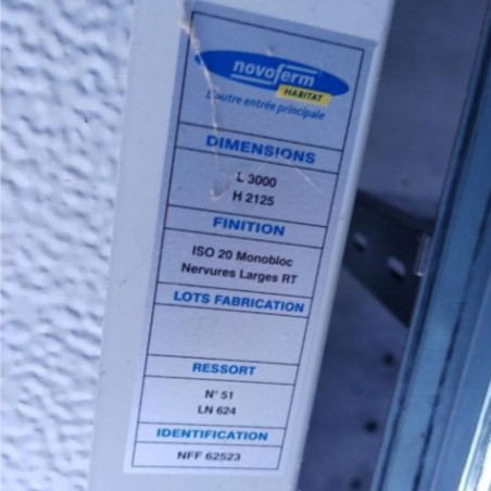 Ressorts n°51 de portes de garage sectionnelles Iso 20 à ressorts de traction F1966