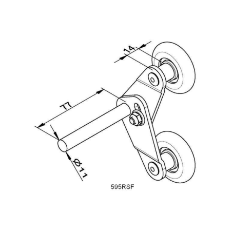 Dimensions de galet tandem La Toulousaine pour porte de garage sectionnelle