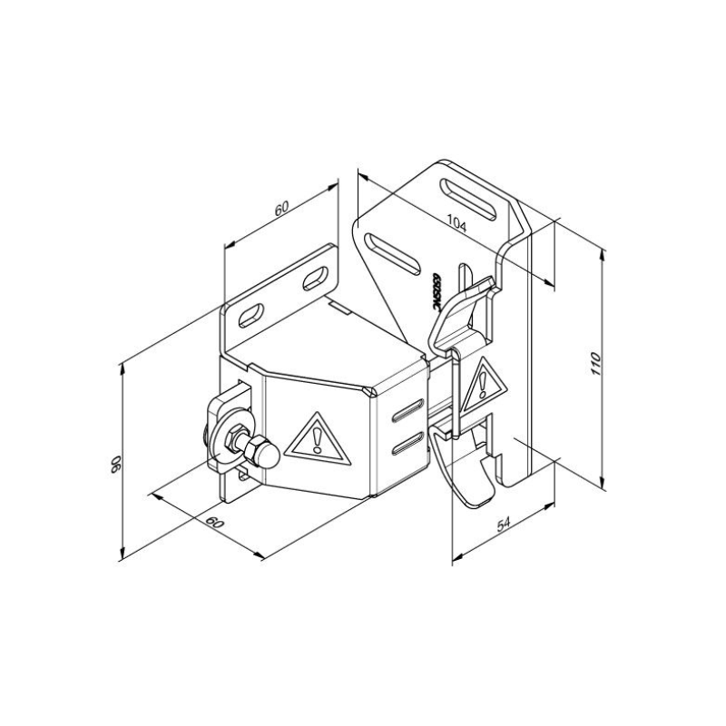 Plan pêne gâche pour porte de garage