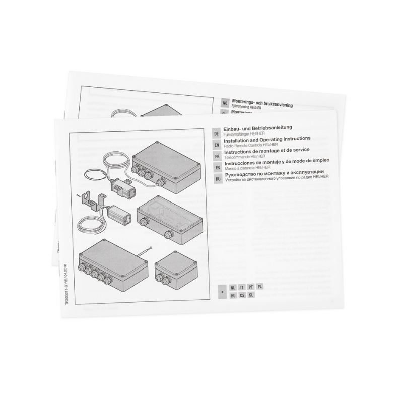 Notice Récepteur HER 1 868 MHz Hormann pour porte de garage
