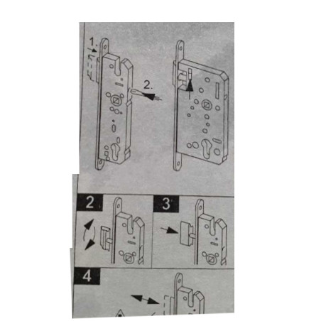 Serrure encastrée à profilé tubulaire (40 / 92 / 9), pêne tournant, KFV Tubauto 3095108