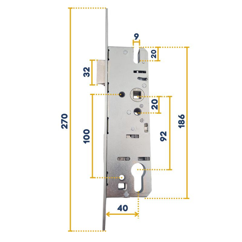 Serrure encastrée à profilé tubulaire pour porte de garage KFV HORMANN 3095108 3050981