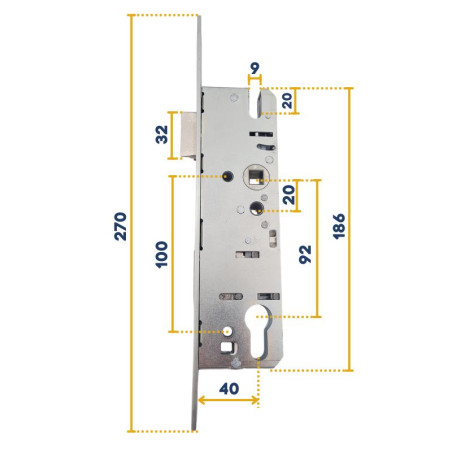 Serrure encastrée à profilé tubulaire pour porte de garage KFV HORMANN 3095108 3050981