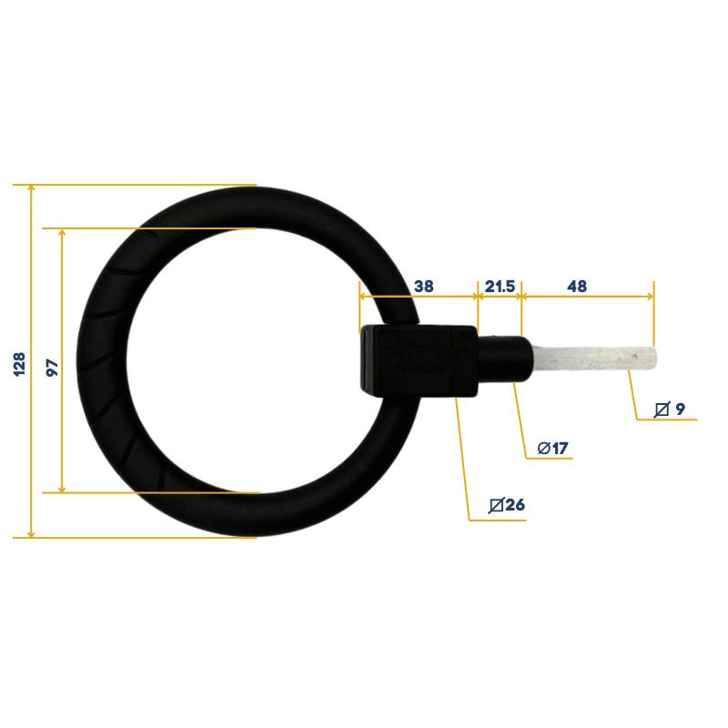 Poignée anneau noire Normstahl pour portes de garage basculantes H700929