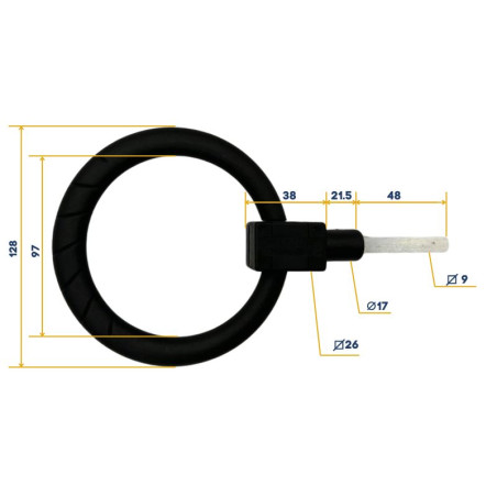 Poignée anneau noire Normstahl pour portes de garage basculantes H700929