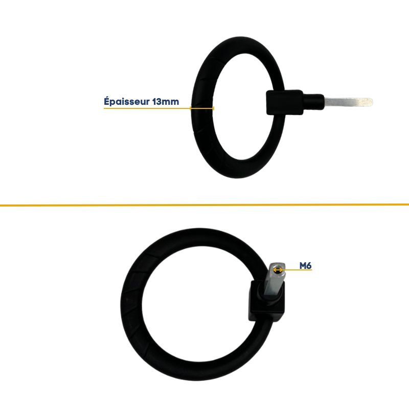 Poignée anneau noire Normstahl pour portes de garage basculantes H700929