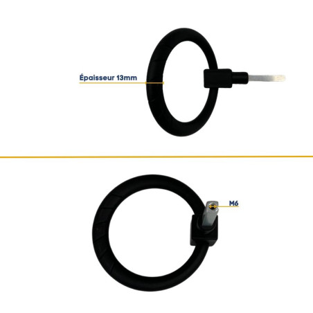 Poignée anneau noire Normstahl pour portes de garage basculantes H700929