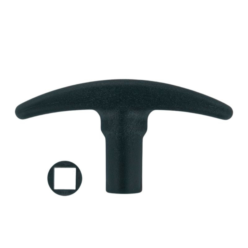 Vue de la forme T de la Poignée intérieure en T avec pièce d'écartement pour porte de garage Tubauto 3053830